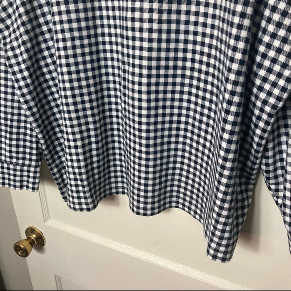 Lands' End black white gingham turtleneck long sleeve top plus 3X - Picture 4 of 7